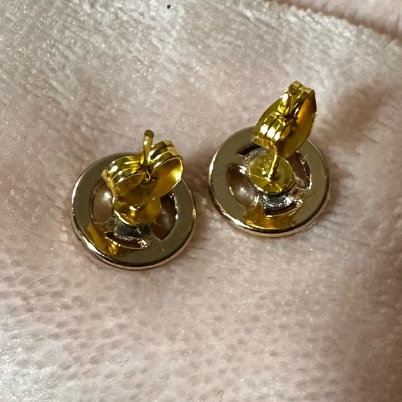 CELINE Gold and Rhinestone small buttons that have been turned into studs - Picture 12 of 15